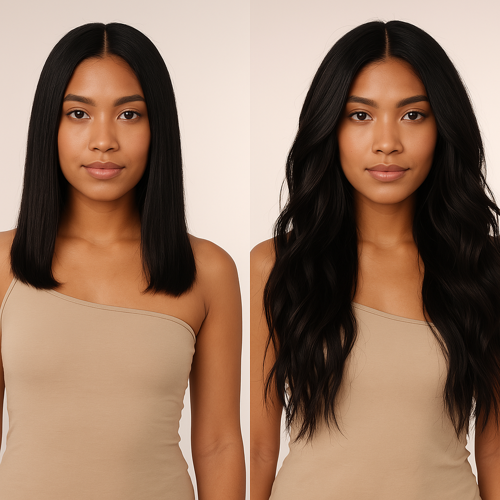 Extensions Adhésives Cheveux Naturels – Jet Black (#1) – 20 Bandes