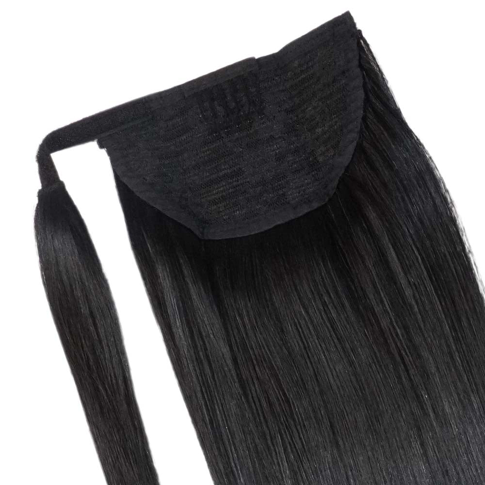 Ponytail Cheveux Naturels – Jet Black (#1) – 120g