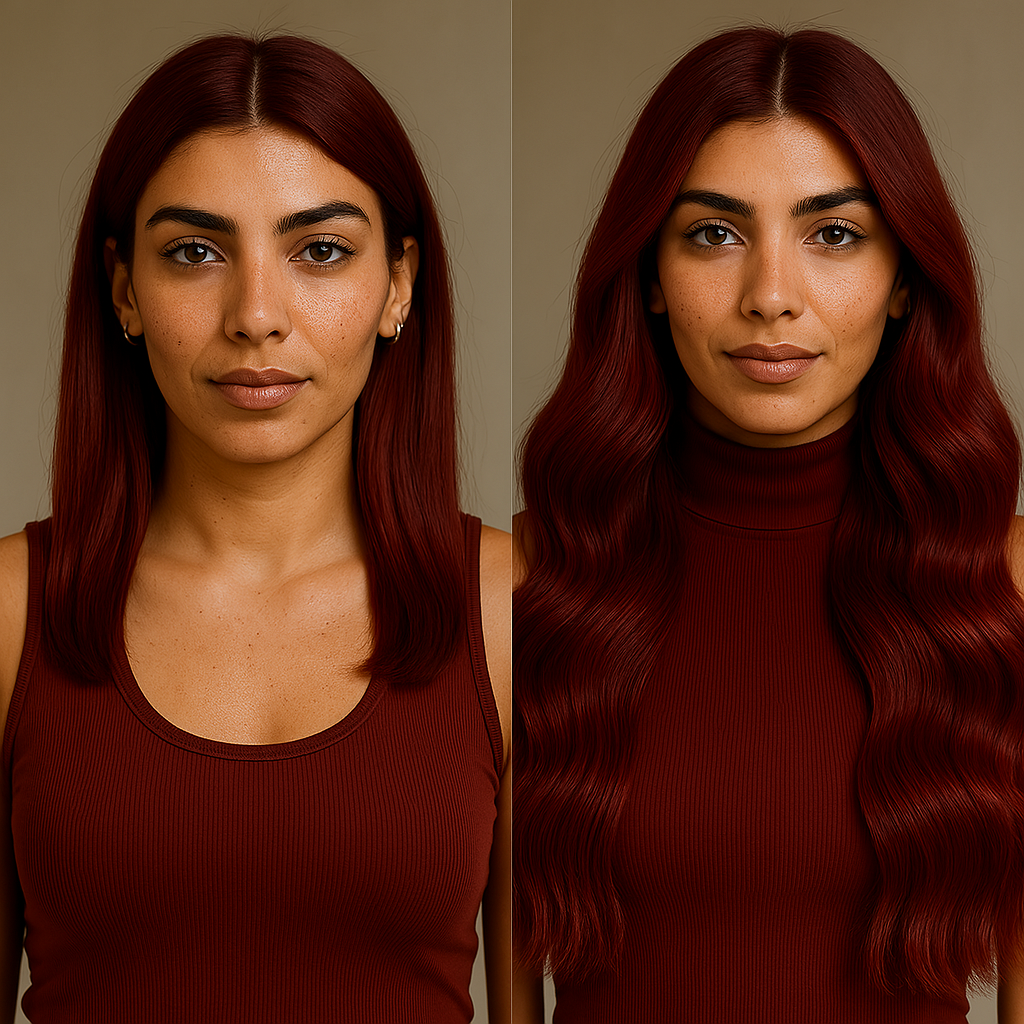 Extensions Adhésives Cheveux Naturels – Cherry Red (#99J) – 20 Bandes