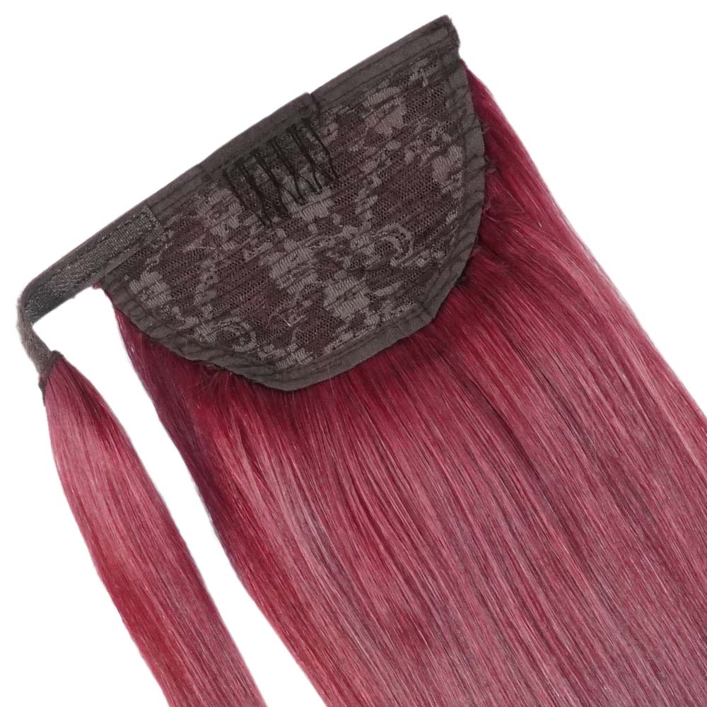 Ponytail Cheveux Naturels – Cherry Red (#99J) – 120g