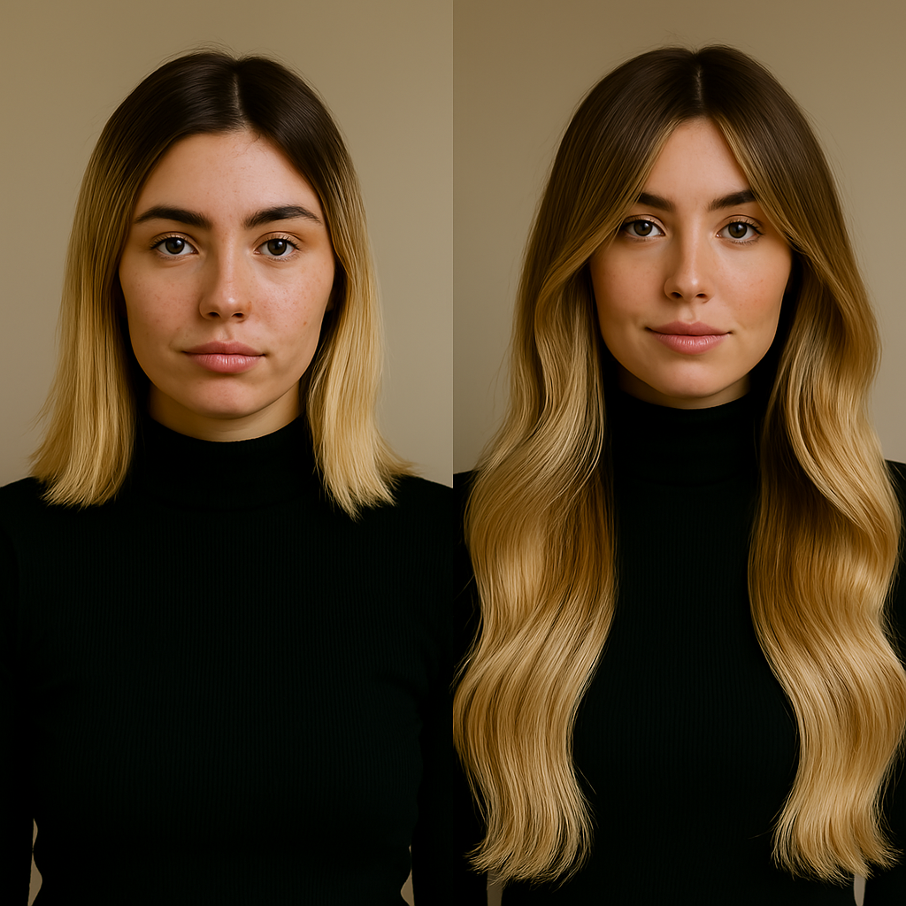 Extensions Adhésives Cheveux Naturels – Rooted Blonde (#T2/613) – 20 Bandes
