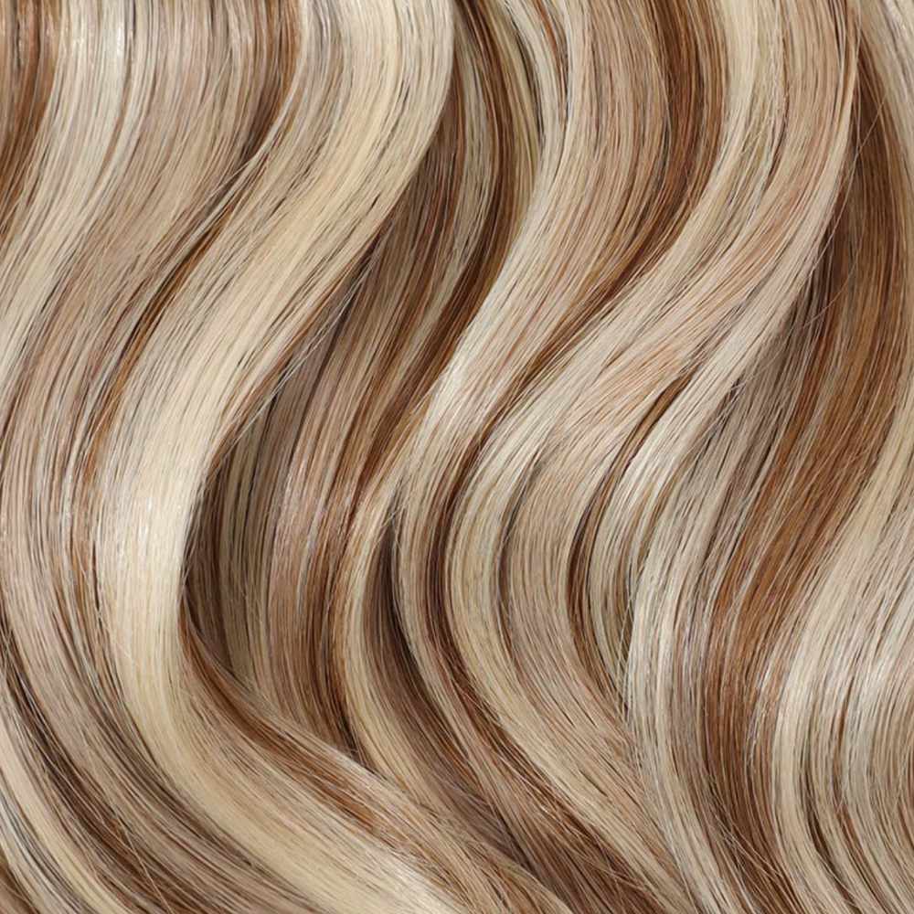 Extensions Adhésives Cheveux Naturels – Caramel Cream (#P4/613) – 20 Bandes