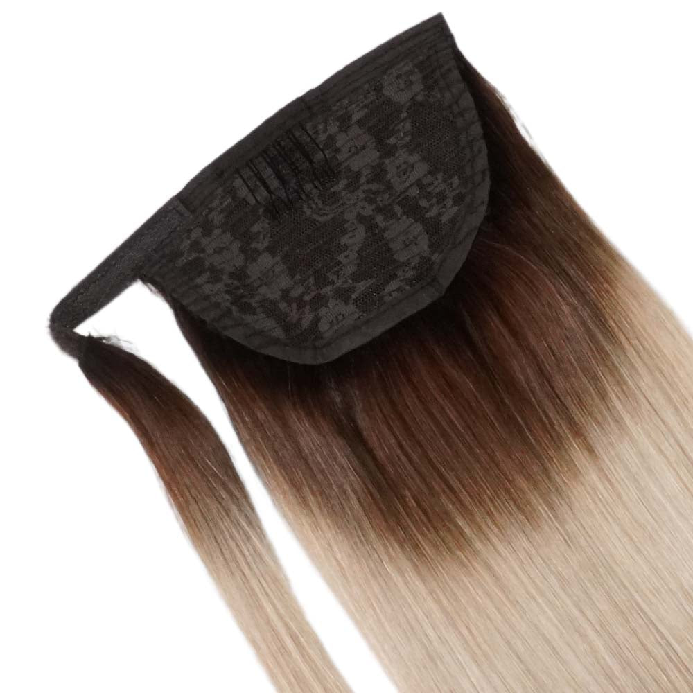 Ponytail Cheveux Naturels – Rooted Blonde (#T2/613) – 120g