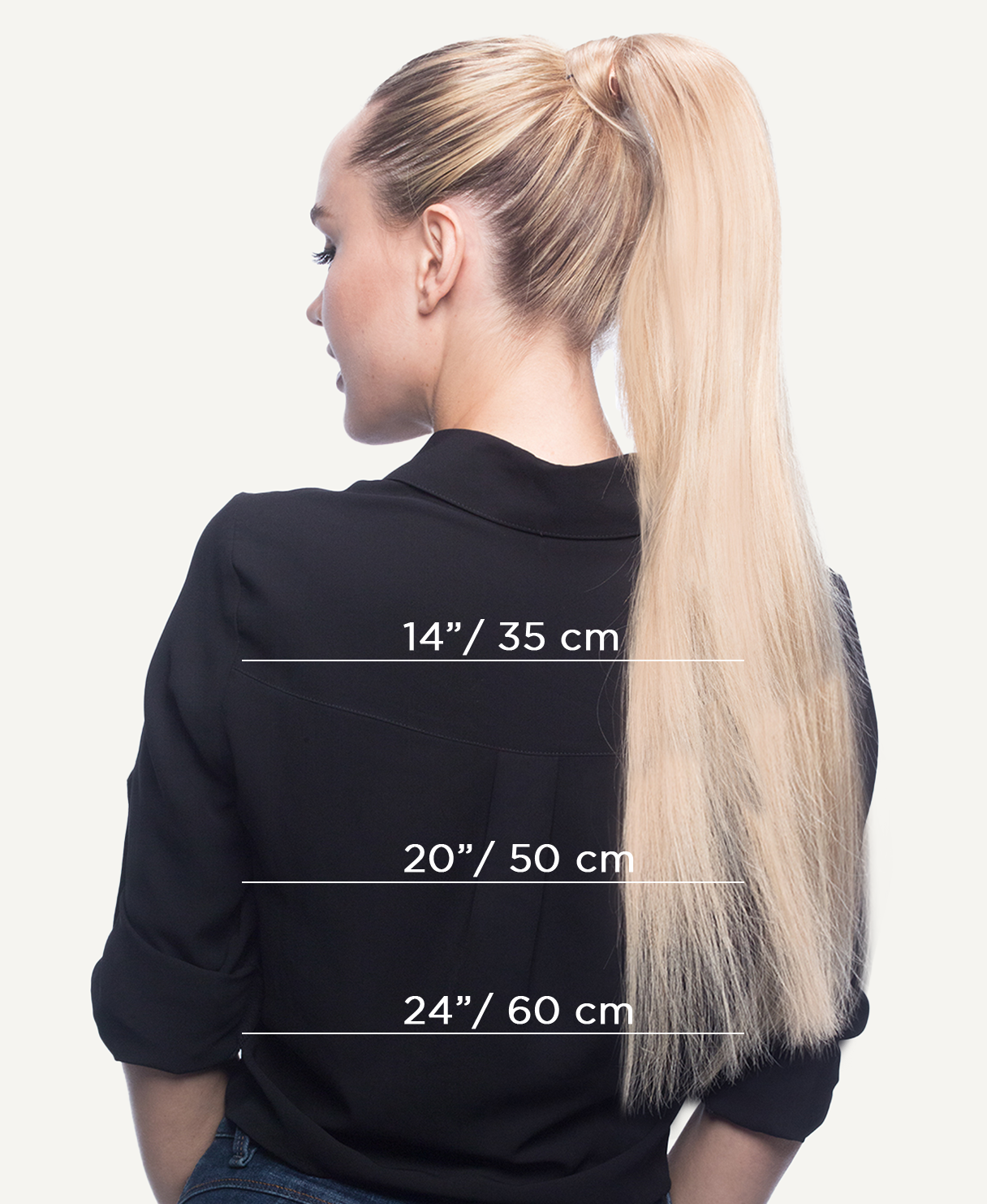 Ponytail Cheveux Naturels – Platinum Blonde (#1001) – 120g