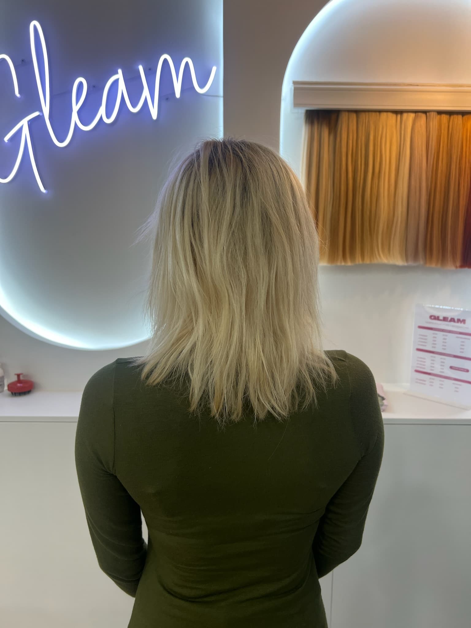 Avant pose kératine — cheveux courts fins