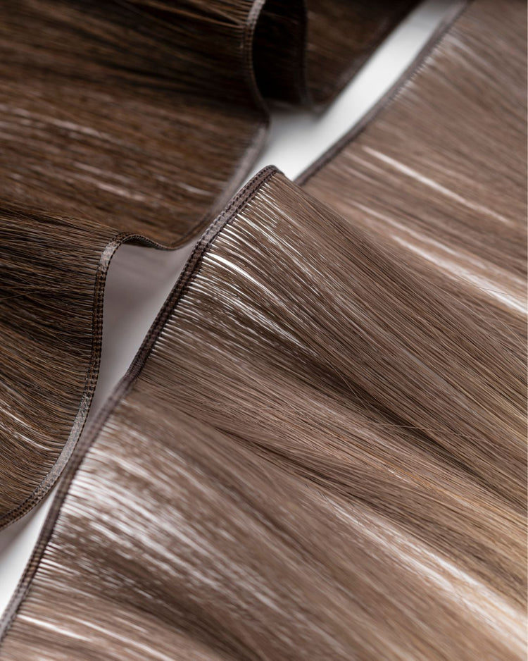 Genius weft extensions couture cheveux naturels Remy Hair collection Gleam Extensions Paris