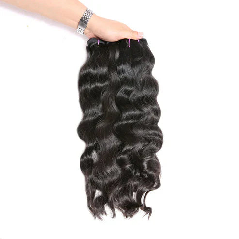 Tissage raw hair cheveux naturels vierges ondulés collection Gleam Extensions Paris