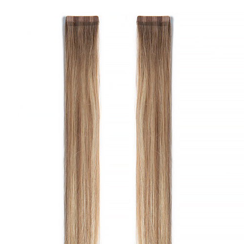 Extensions Adhésives Cheveux Naturels – Rooted Blonde (#T4/60) – 20 Bandes